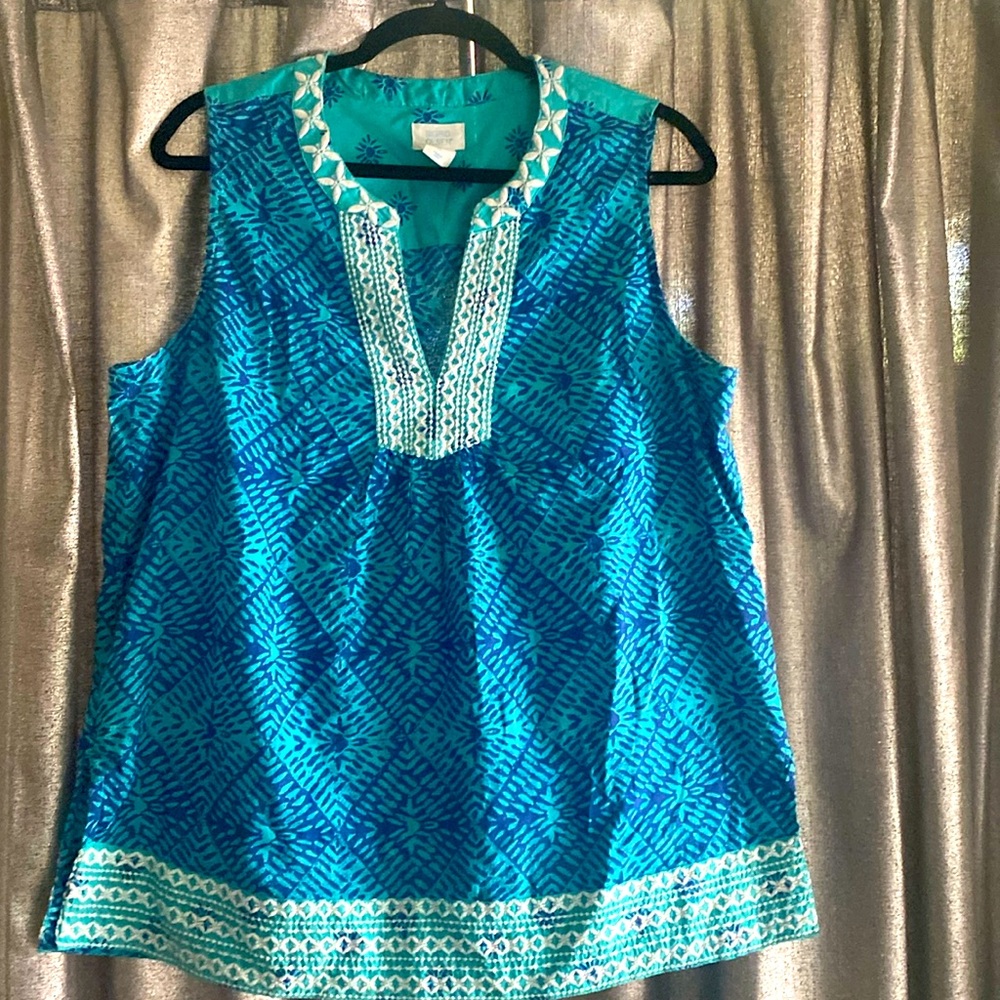 Sigrid Olsen sleeveless colorful shirt